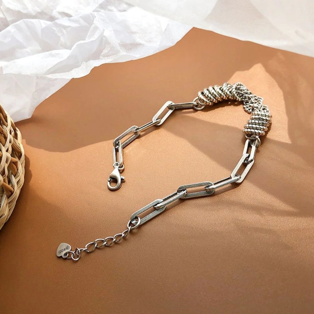 *NEW 925 Sterling Silver Vintage Link Bracelet B - Picture 7 of 7